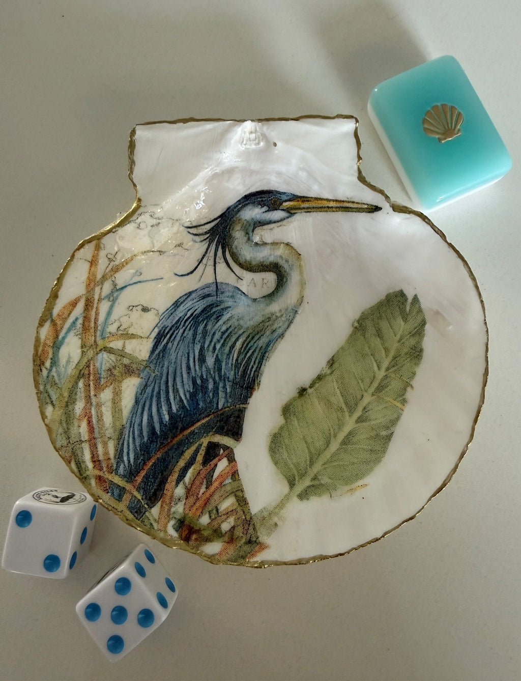 Handmade Shell Dice Dishes by Coastal Crafts